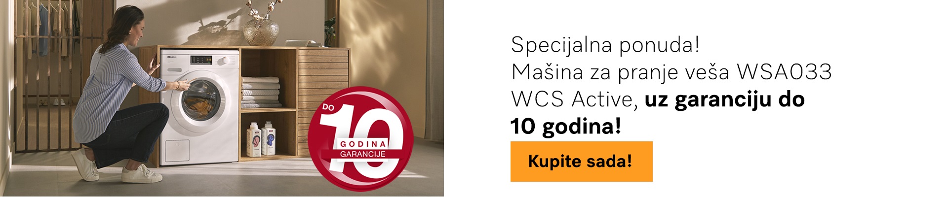 Specijalna ponuda Miele mašine za pranje veša WSA033 WCS Active – 2+8 godina bezbrižnosti!